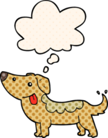 cartoon dog with thought bubble in comic book style png