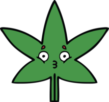 linda dibujos animados de un marijuana hoja png