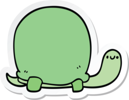 pegatina de una linda tortuga de dibujos animados png