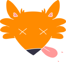 flat color style cartoon dead fox png