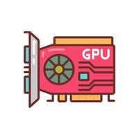 gpu tarjeta icono en vector. logotipo vector