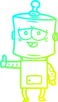 cold gradient line drawing of a cartoon robot png
