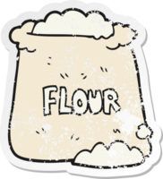 retro distressed sticker of a cartoon bag of flour png