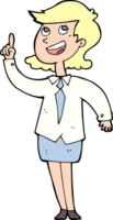 cartoon businesswoman with idea png