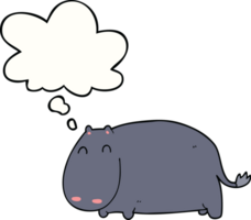 dessin animé hippopotame avec pensée bulle png