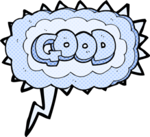 hand drawn comic book speech bubble cartoon Good symbol png