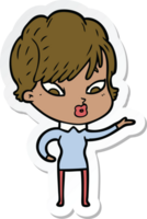 sticker of a cartoon woman png