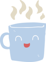 cute coffee cup flat color style cartoon png
