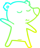 frio gradiente linha desenhando do uma feliz desenho animado Urso png