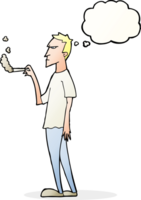 cartoon annoyed smoker with thought bubble png