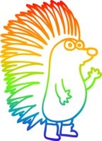 arcobaleno pendenza linea disegno di un' cartone animato spinoso riccio png