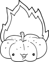 calabaza llameante de dibujos animados png