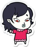 sticker of a cute cartoon vampire girl png