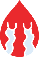 hand drawn quirky cartoon emotional blood drop png