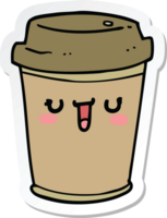 sticker of a cartoon take out coffee png