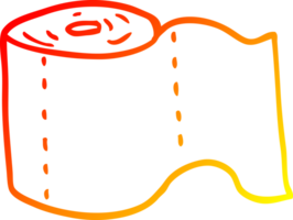 caldo pendenza linea disegno di un' cartone animato gabinetto rotolo png