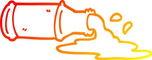 warm gradient line drawing of a cartoon spilled beer png