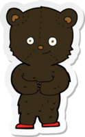 sticker of a cartoon teddy black bear cub png