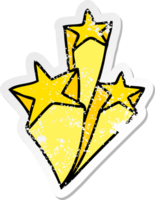 distressed sticker of a quirky hand drawn cartoon stars png