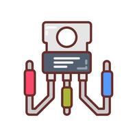 nanoescala transistor icono en vector. logotipo vector