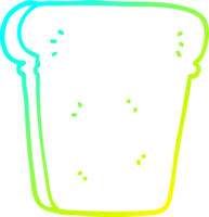 cold gradient line drawing of a cartoon slice of bread png