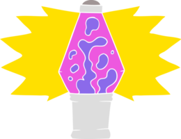 lampe à lave de dessin animé de style plat couleur png