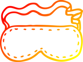 warm gradient line drawing of a cartoon sleeping mask png