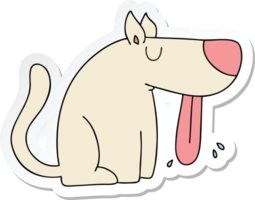 sticker of a quirky hand drawn cartoon dog png