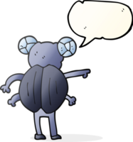 hand drawn speech bubble cartoon pointing insect png