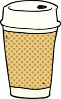 tecknad doodle kaffekopp png