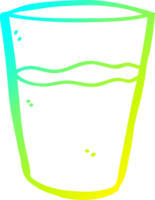 cold gradient line drawing of a cartoon glass of water png