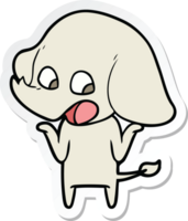 pegatina de un lindo elefante de dibujos animados png