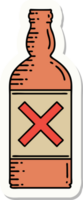 sticker of tattoo in traditional style of a bottle png