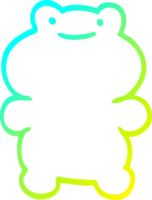 cold gradient line drawing of a cartoon frog png