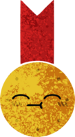 retro Illustration Stil Karikatur von ein Gold Medaille png