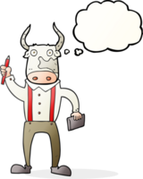 hand drawn thought bubble cartoon bull man png