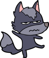 loup agacé de dessin animé png