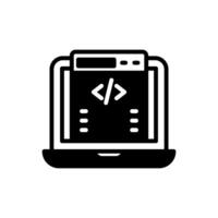 computadora programación icono en vector. logotipo vector