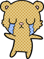 personagem de desenho animado de urso chorando png