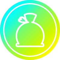 bulging sack circular icon with cool gradient finish png