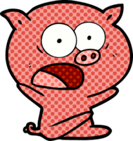 chockade tecknad serie gris Sammanträde ner png