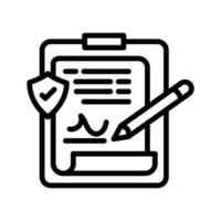 Signed Document icon in vector. Logotype vector