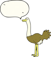 hand drawn comic book speech bubble cartoon ostrich png