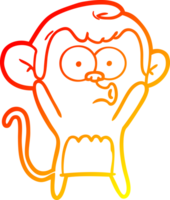 calentar degradado línea dibujo de un dibujos animados sorprendido mono png