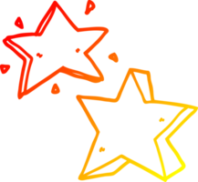 warm gradient line drawing of a cartoon star png