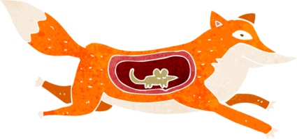 cartoon fox with mouse in belly png