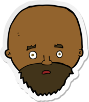 sticker of a cartoon shocked man with beard png