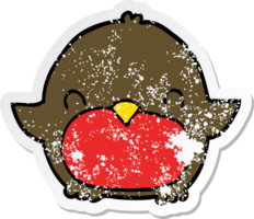 distressed sticker of a cartoon penguin png