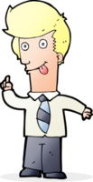 homme de bureau de dessin animé avec une idée folle png