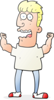 hand drawn cartoon stressed man png